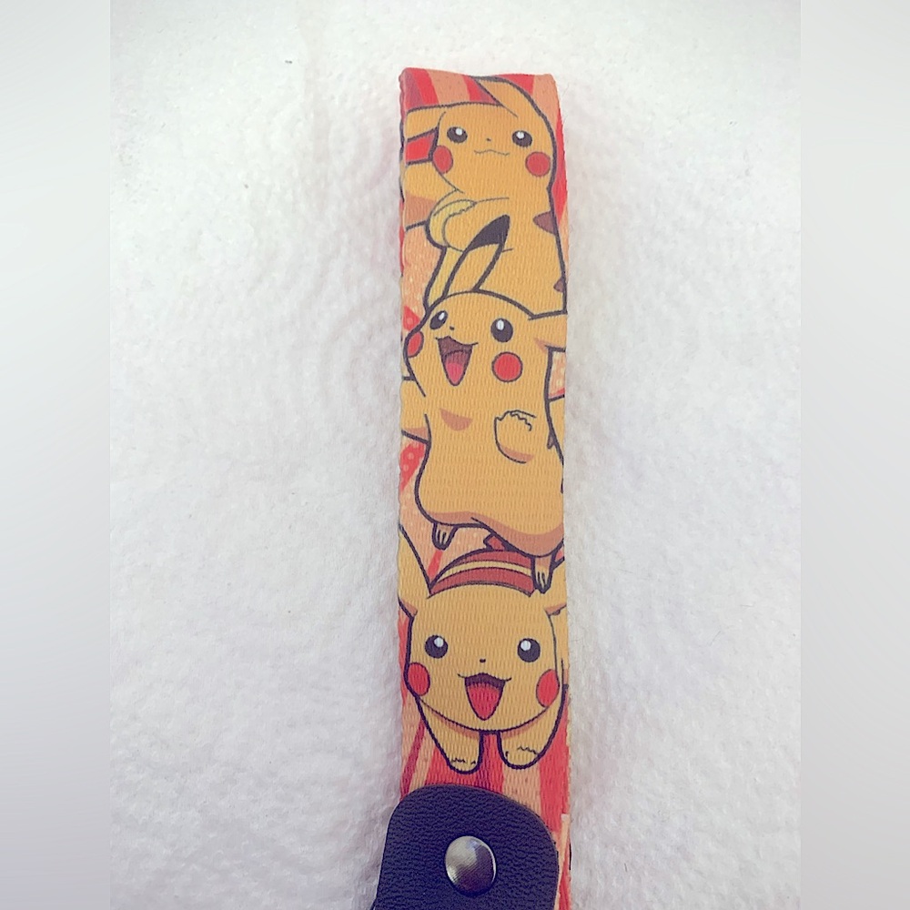 TRENDING Pokemon wrist keychain Heavy duty gamer Anime Black accents keyring NEW - Picture 5 of 7